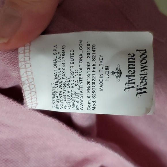 Vivienne Westwood Man Polo Heather Pink White Contrast Collar Size XL - Picture 5 of 9